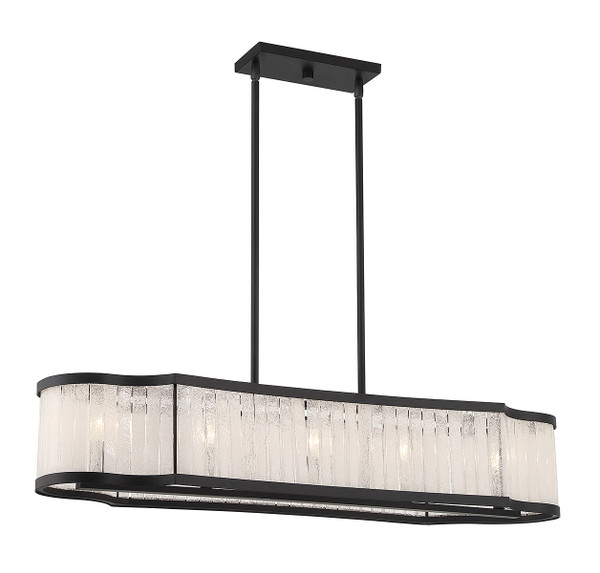 Lighting One E - V6-L1-2902-5-89 - Five Light Linear Chandelier - Parkside - Matte Black