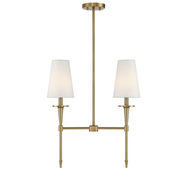 Lighting One E - V6-L1-5607-2-322 - Two Light Linear Chandelier - Trundle - Warm Brass