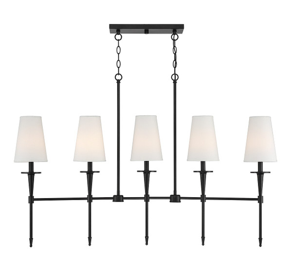 Lighting One E - V6-L1-5609-5-89 - Five Light Linear Chandelier - Trundle - Matte Black