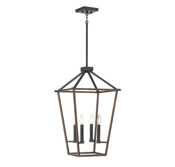 Lighting One E - V6-L3-5301-4-68 - Four Light Pendant - Oaklawn - Whiskey Wood
