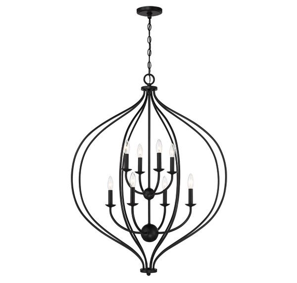 Lighting One E - V6-L7-1299-8-89 - Eight Light Pendant - Orchid - Matte Black