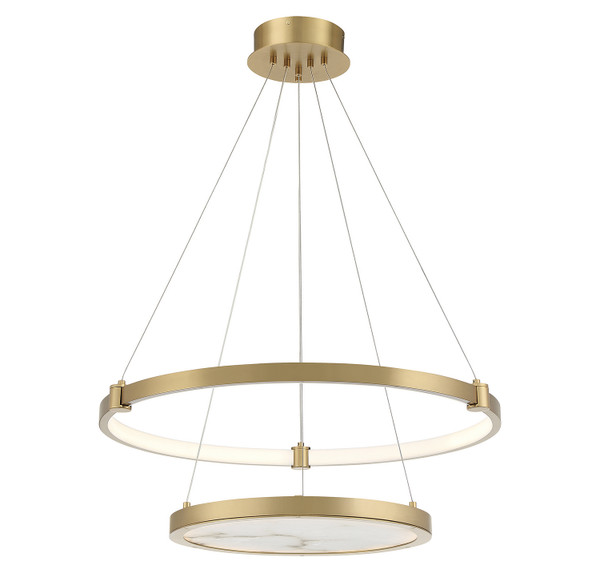 Lighting One E - V6-L7-7120-50-322 - LED Chandelier - Mayer - Warm Brass