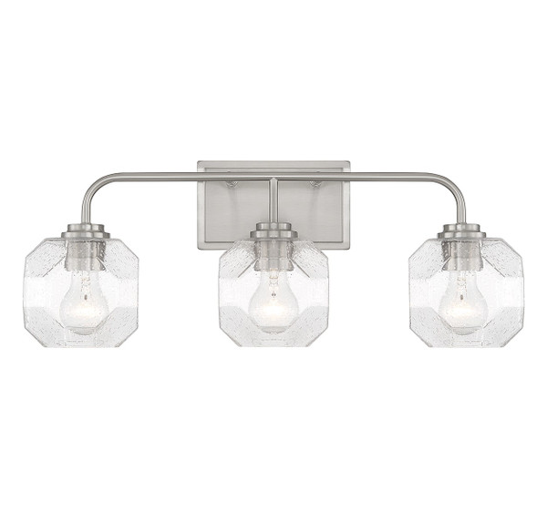 Lighting One E - V6-L8-4399-3-SN - Three Light Bathroom Vanity - Baldwin - Satin Nickel
