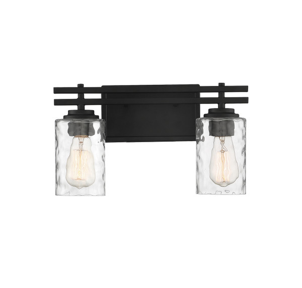 Lighting One E - V6-L8-6090-2-BK - Two Light Bathroom Vanity - Baxter - Matte Black