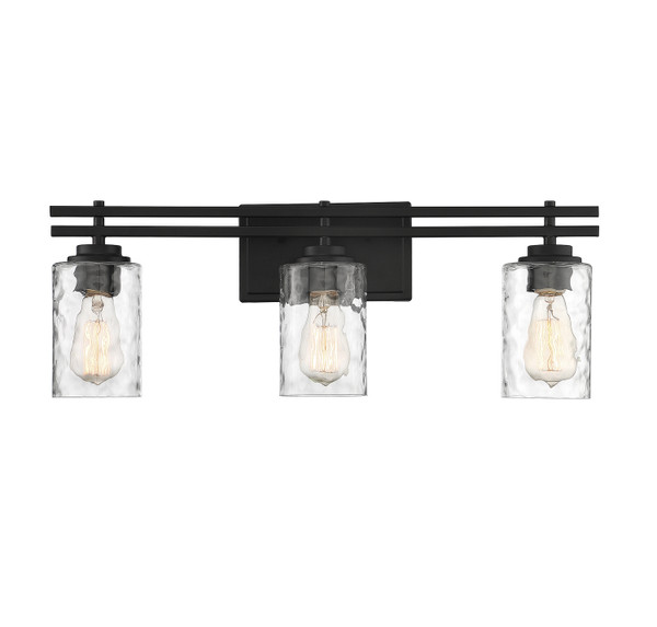 Lighting One E - V6-L8-6090-3-BK - Three Light Bathroom Vanity - Baxter - Matte Black