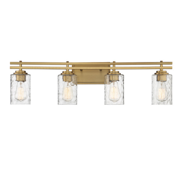 Lighting One E - V6-L8-6090-4-322 - Four Light Bathroom Vanity - Baxter - Warm Brass