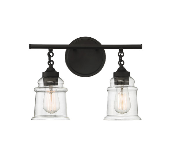 Lighting One E - V6-L8-8055-2-BK - Two Light Bathroom Vanity - Fuller - Matte Black