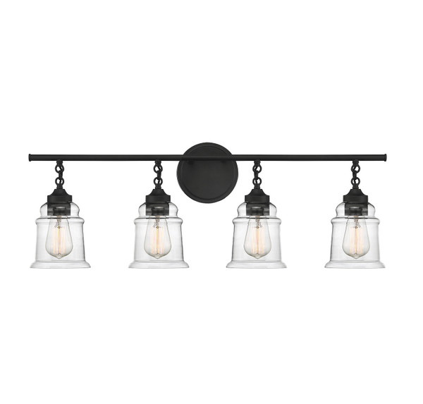 Lighting One E - V6-L8-8055-4-BK - Four Light Bathroom Vanity - Fuller - Matte Black