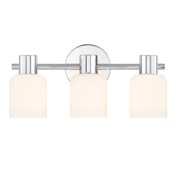 Lighting One E - V6-L8-9022-3-11 - Three Light Bathroom Vanity - Strand - Chrome