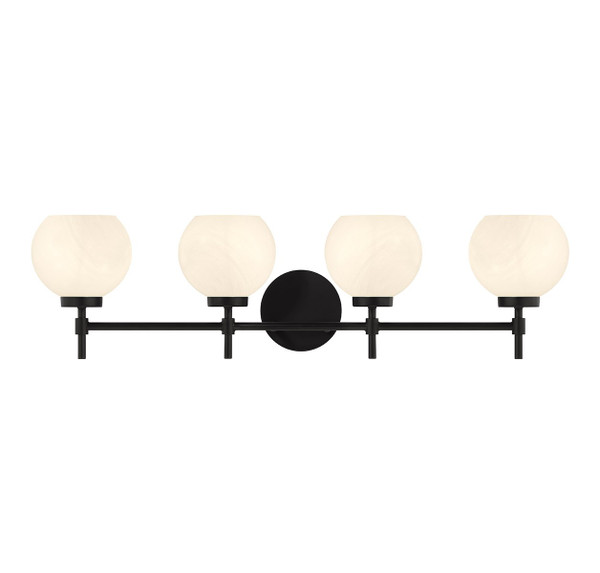 Lighting One E - V6-L8-9621-4-BK - Four Light Bathroom Vanity - Hannah - Matte Black
