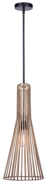 Canarm - IPL1238A01BKB24 - One Light Pendant - Elim - Matte Black And Brushed Brown