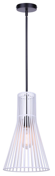 Canarm - IPL1238A01BW - One Light Pendant - Elim - Matte Black And White