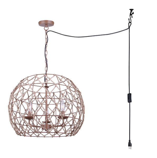 Canarm - IPL2269B03BR20 - Three Light Pendant - Hora-Marron - Tan