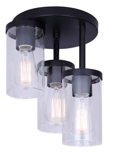 Canarm - ISF1234A03BK - Three Light Semi Flush Mount - Britton - Matte Black