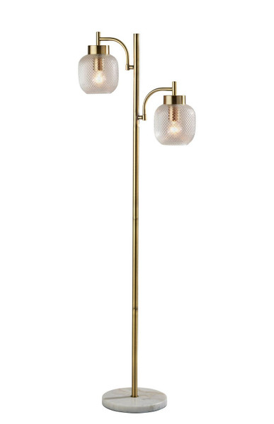 Adesso Home - 3919-21 - Two Light Floor Lamp - Natasha - Antique Brass