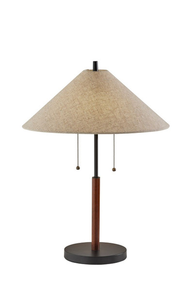 Adesso Home - 5183-15 - Two Light Table Lamp - Palmer - Black & Walnut Wood