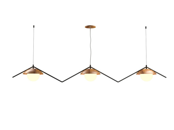 Accord Lighting - 1516.12 - Three Light Pendant - Oyster - Teak