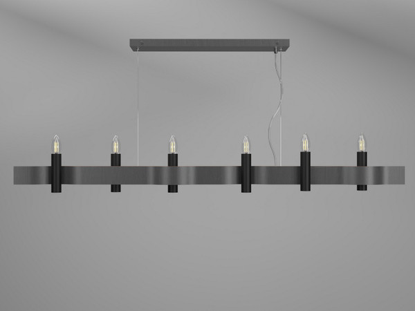 Accord Lighting - 1518.50 - Six Light Pendant - Flow - Organic Grey