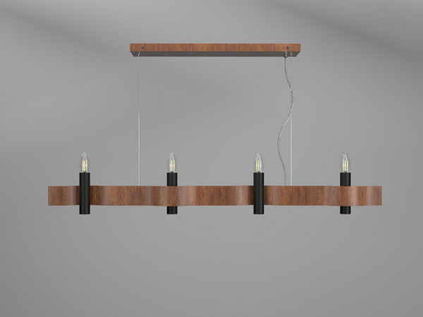 Accord Lighting - 1523.06 - Four Light Pendant - Flow - Imbuia