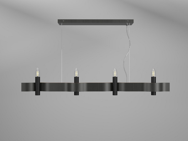 Accord Lighting - 1523.44 - Four Light Pendant - Flow - Charcoal