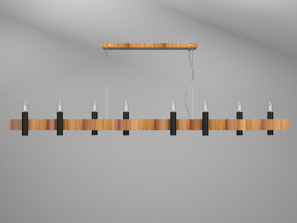 Accord Lighting - 1524.12 - Eight Light Pendant - Flow - Teak
