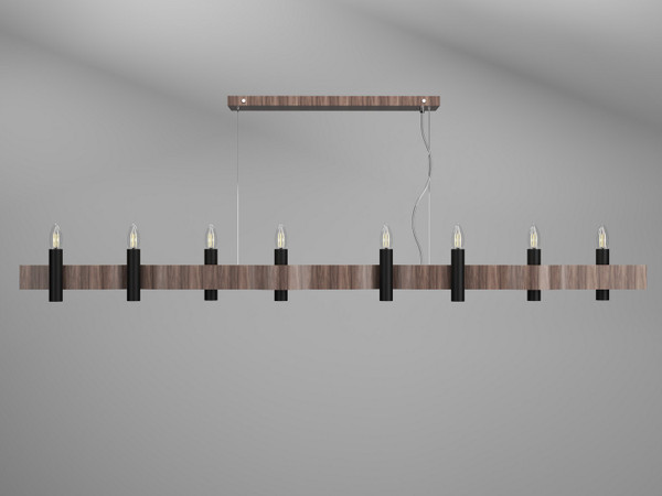 Accord Lighting - 1524.18 - Eight Light Pendant - Flow - American Walnut