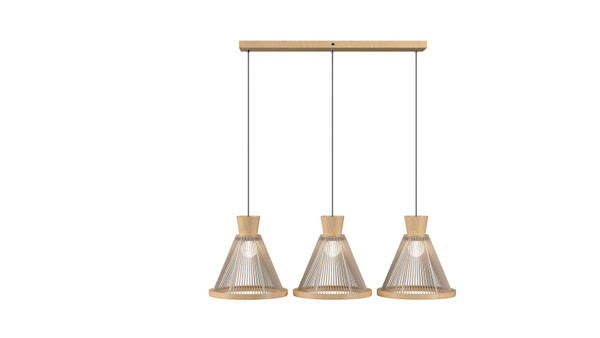 Accord Lighting - 1538.34 - Three Light Pendant - Corda - Maple