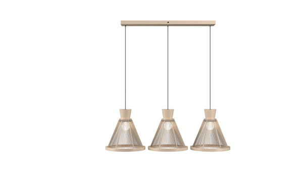 Accord Lighting - 1538.48 - Three Light Pendant - Corda - Organic Cappuccino