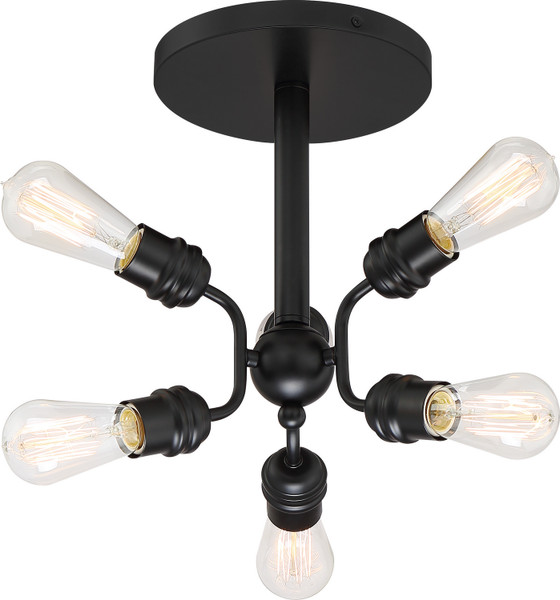 Nuvo Lighting - 60-6916 - Six Light Semi Flush Mount - Faraday - Black
