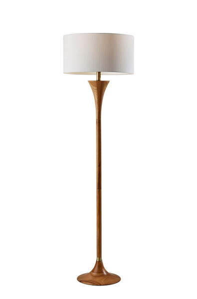 Adesso Home - 1601-12 - Floor Lamp - Rebecca - Natural Rubberwood W. Antique Brass