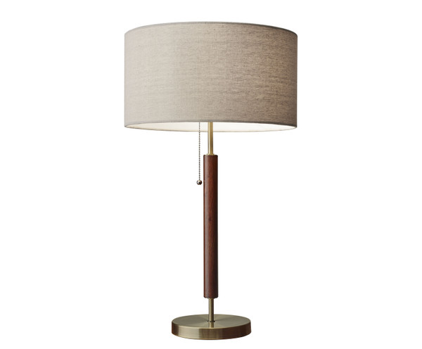 Adesso Home - 3376-15 - Table Lamp - Hamilton - Walnut Eucalyptus Wood/Antique Brass