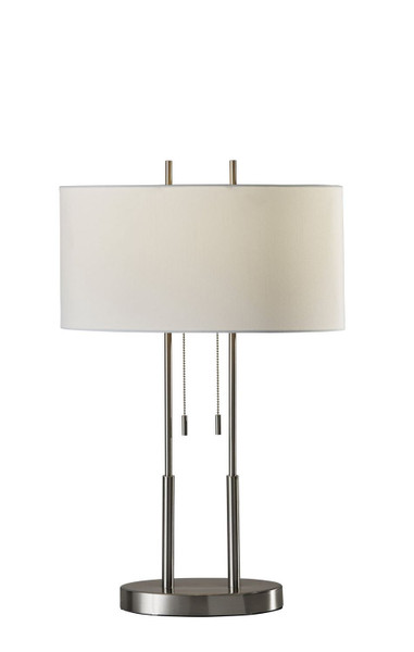 Adesso Home - 4015-22 - Two Light Table Lamp - Duet - Brushed Steel