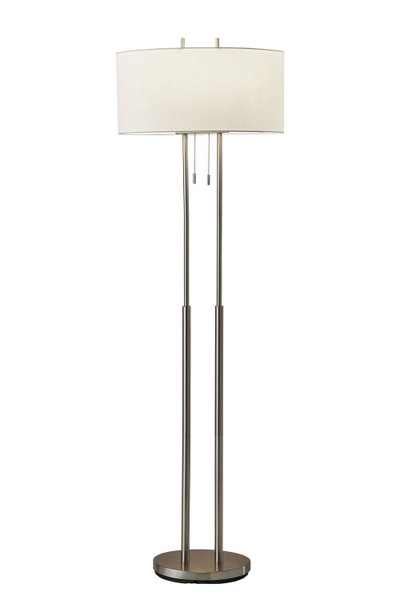 Adesso Home - 4016-22 - Two Light Floor Lamp - Duet - Brushed Steel