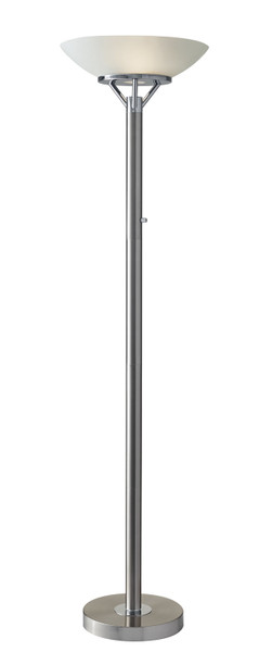 Adesso Home - 5023-22 - Two Light Torchiere - Expo - Brushed Steel W. Chrome