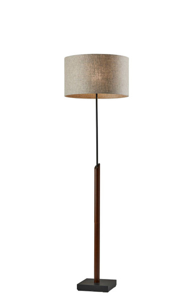 Adesso Home - 5048-15 - Floor Lamp - Ethan - Black W. Walnut Rubberwood