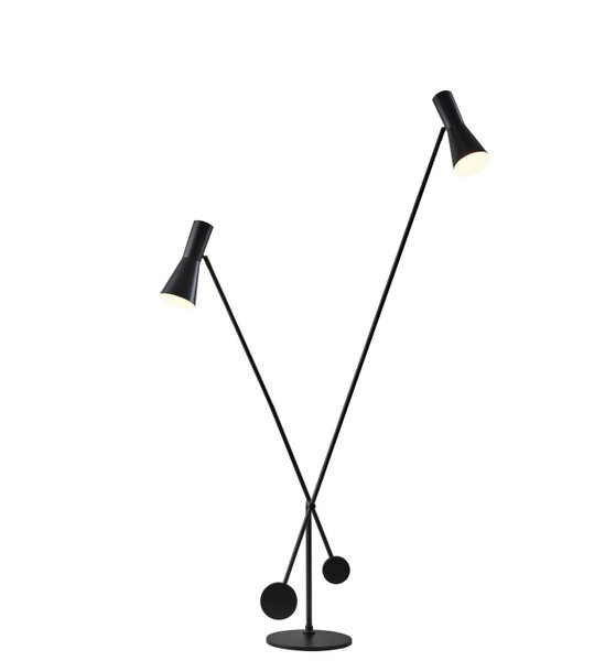 Adesso Home - AD9115-01 - Two Light Floor Lamp - Bond - Black