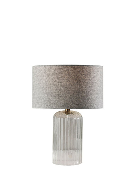 Adesso Home - SL3715-03 - Table Lamp - Carrie - Clear Ribbed Glass W. Antique Brass Neck