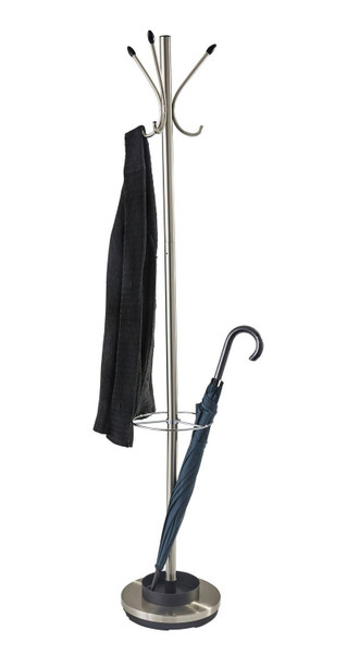 Adesso Home - WK2058-22 - Coat Rack - Brushed Steel W. Black Wood