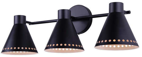 Canarm - IVL1237A03BK - Three Light Vanity - Albie - Matte Black