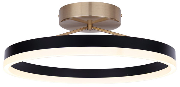 Canarm - LFM335A16BKG - LED Flush Mount - Louie - Matte Black + Gold