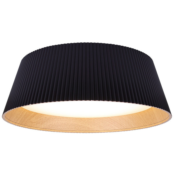 Canarm - LFM344A18BKW - LED Flush Mount - Mira - Matte Black & Faux Wood
