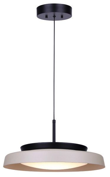 Canarm - LPL340A15BKS - LED Pendant - Petra - Matte Black And Stone