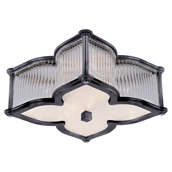Visual Comfort Signature - AH 4018GM/CG-FG - Two Light Flush Mount - Lana2 - Gun Metal and Clear Glass Rods with Frosted Glass