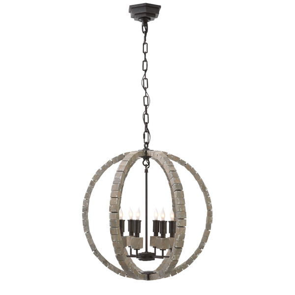 Visual Comfort Signature - CHC 5130BW - Six Light Chandelier - crystal cube - Belgian White