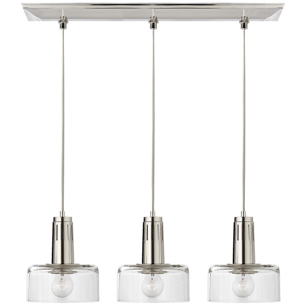 Visual Comfort Signature - TOB 5704PN-CG - Three Light Pendant - Iris - Polished Nickel