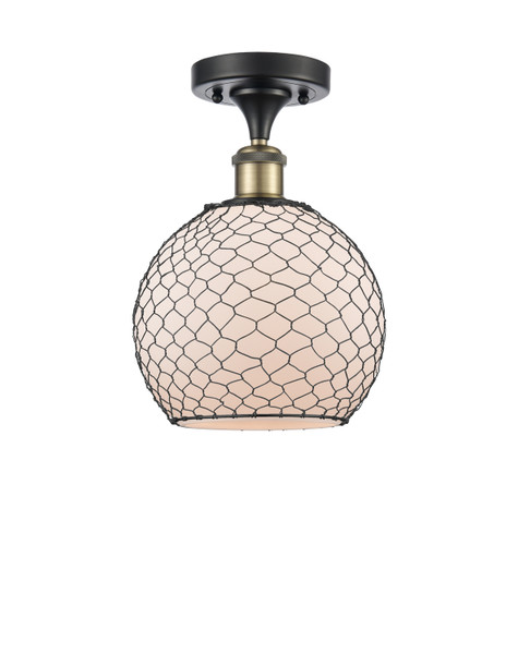 Innovations - 516-1C-BAB-G121-8CBK - One Light Semi-Flush Mount - Ballston - Black Antique Brass