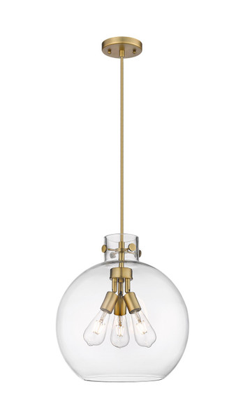 Innovations - 410-3PL-BB-G410-14CL - Three Light Pendant - Downtown Urban - Brushed Brass