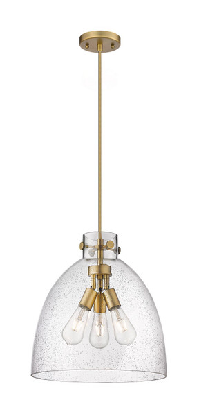 Innovations - 410-3PL-BB-G412-14SDY - Three Light Pendant - Downtown Urban - Brushed Brass