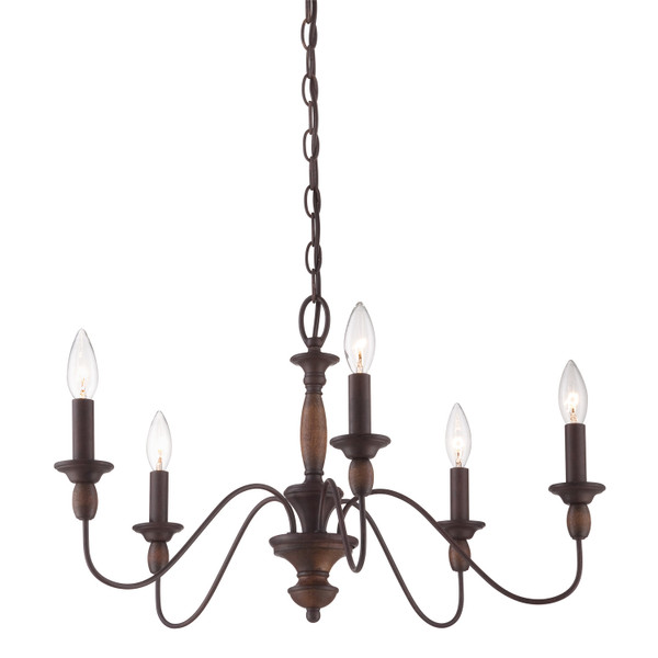Quoizel - HK5005TC - Five Light Chandelier - Holbrook - Tuscan Brown