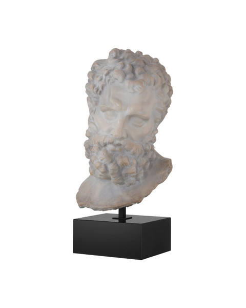 Currey and Company - 1200-1084 - Head on Metal Stand - Hercules - Antique Off-White / Black